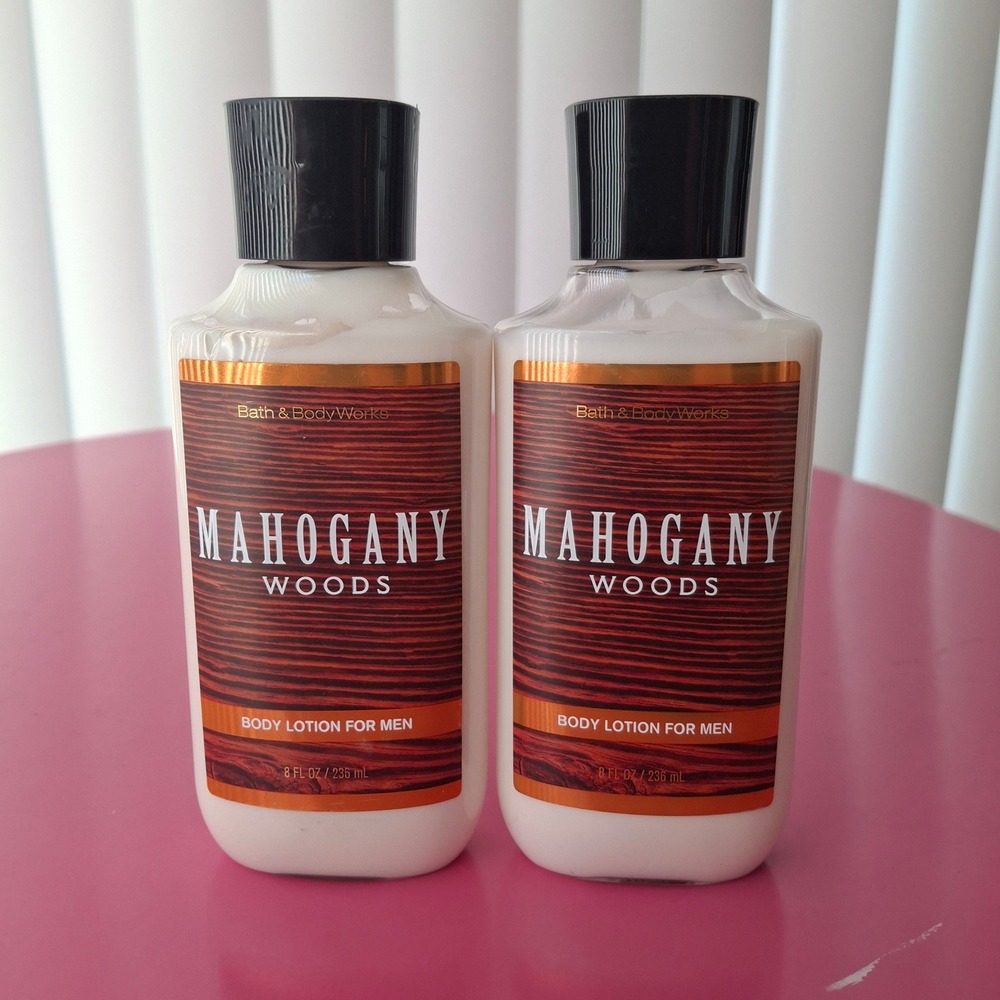 Bath & Body Works MAHOGANY WOODS Body Lotion 8 oz Retired Set of 2